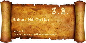 Bakos Mónika névjegykártya